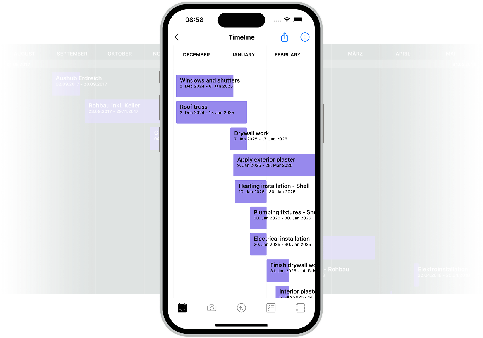 Construction schedule