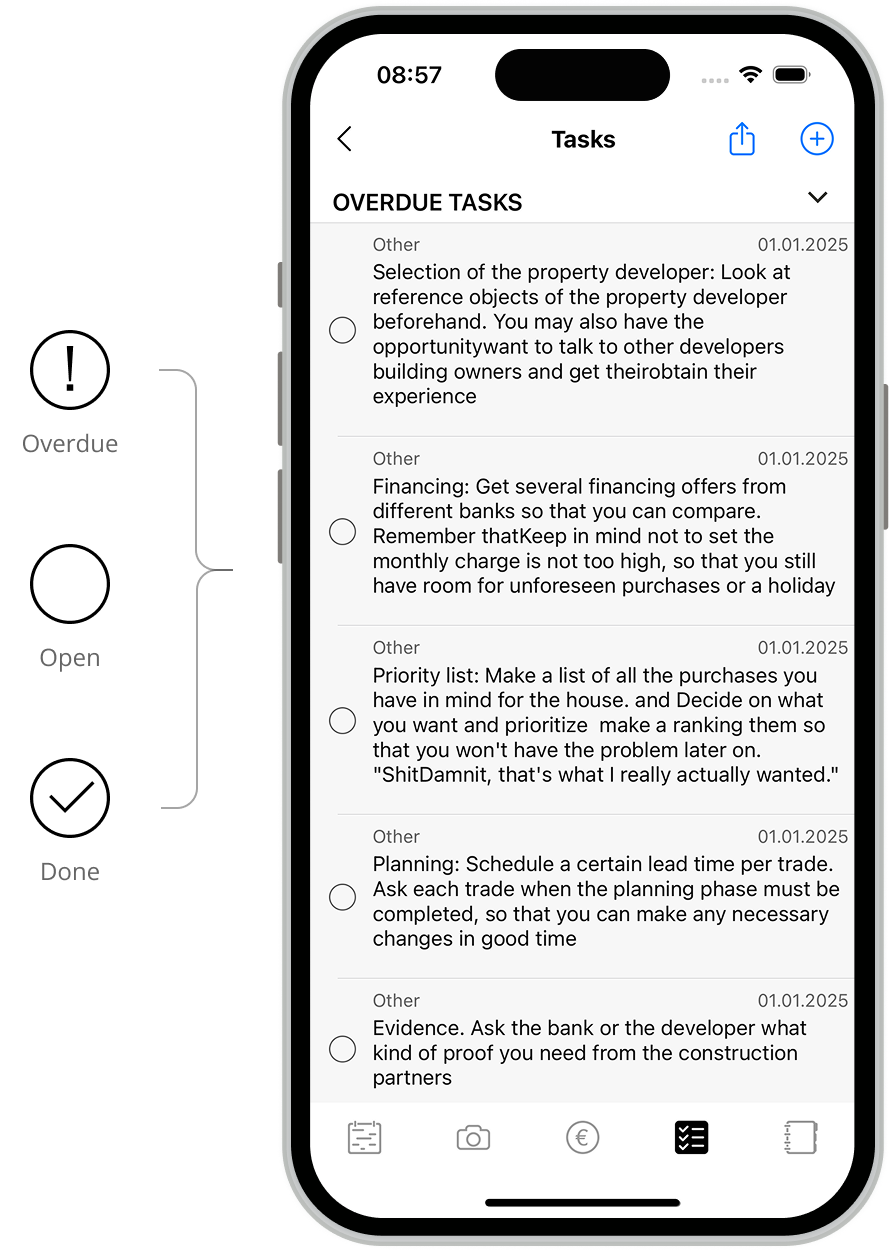 Tasks screenshot